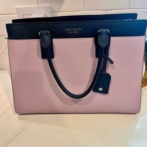 EUC Kate Spade lavender/navy/cream handle bag